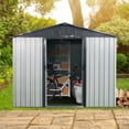 thumbnail image 7 of CarButler 8x4ft Metal Outdoor Storage Shed with Lockable Sliding Doors for Garden Backyard Patio Lawn White Black, 7 of 7