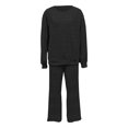 thumbnail image 7 of YHCY Womens 2 Piece Ribbed Knit Outfit Long Sleeve Crew Neck Tunic Sweatshirt Basic Straight Wide Leg Sweatpant Lounge Trendy Suits Oversized Dressy Sets Travel Vacation Sweatsuit Black L, 7 of 7