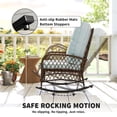 thumbnail image 4 of Outsunny Rattan Rocking Chair with Soft Cushion for Garden, Light Green, 4 of 10
