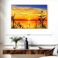 thumbnail image 3 of Elephant Stock Golden Lake Sunrise Wall Art - Horizontal Canvas Wall Art - Living Room Wall Decor - Photography Nature Canvas - Orange And Blue Decor - 39" x 26", 3 of 8