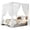 White, variant on Lace Canopy bed curtains Set canopy Curtains with Tie-Backs for King Bed Canopy curtains for Gothic Bedroom Decor not include pole