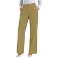 thumbnail image 4 of Wide Leg Pants for Women BWASD Straight Leg Suit Trousers Pockets Elegant Solid Color Trousers Khaki S-XXXL Casual Business Office Outfit Ladies Slacks, 4 of 7