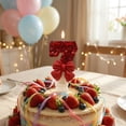 thumbnail image 5 of Bougie Pailletée Rouge, Bougie Chiffre Nœud Rouge, Décoration de Gâteau d'Anniversaire, Fournitures de Fête Rouges, Bougie d'Anniversaire pour Gâteau, Bougies Chiffres Nœud Rouges, Décoration de Dessus de Gâteau pour Fête d'Anniversaire, Nœud E Numéro 7, 5 of 5