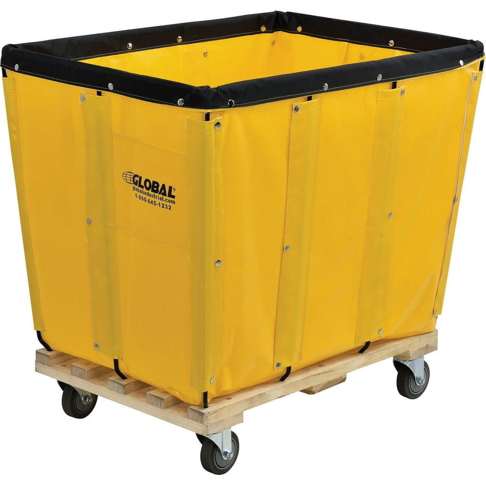 Global Industrial 12 Bushel, Yellow Vinyl Basket Bulk Truck