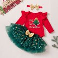 thumbnail image 5 of Baby Girl Christmas Outfit Long Sleeve Ruffle Princess Tutu Dress Headband Christmas Tutu Dress Outfit Long Sleeve Ribbed Ruffle Glitter Tulle Princess Dress Christmas Outfits, 5 of 7