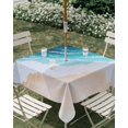 thumbnail image 3 of Square Outdoor Tablecloth with Umbrella Hole Blue Ocean Outside Table Cloth Waterproof Patio Table Cover Summer Ombre Beach Waves Coastal Zipper Tablecloths for Picnic Party Camping 60x60 Inch, 3 of 8