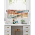 thumbnail image 5 of Valances for Windows Abstract Stitching Rod Pocket Cafe Window Treatments Valance Curtains for Kitchen Bathroom Laundry Basement Windows 56"x16", 5 of 9