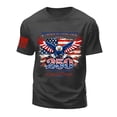 thumbnail image 5 of Rotm Mens American Flag Shirt T-Shirts for Men Short Sleeve Round-Neck Independence Day Print Casual Shirts Dark Gray,S, 5 of 6