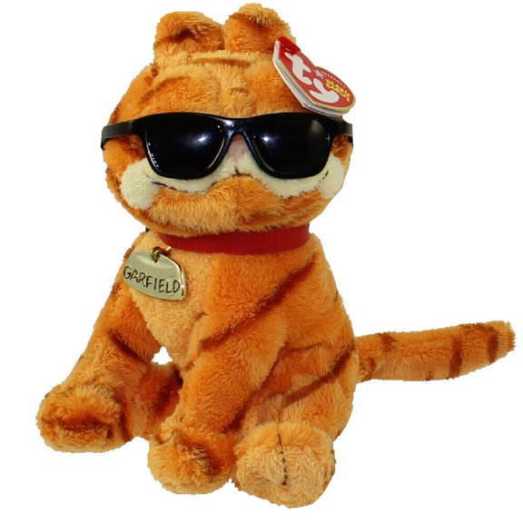 TY Beanie Baby - GARFIELD the Cat (COOL CAT) (6.5" Plush)(BONUS 1 FUN CHOPS & 1 RANDOM TY ERASER)
