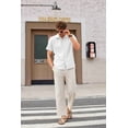 thumbnail image 2 of COOFANDY Men Short Sleeve Button Down Big and Tall Summer Beach Shirt Untucked Textured Wedding Trendy Lightweight Shirt, 2 of 8
