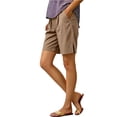 thumbnail image 5 of ByworldtasicNo Boundaries Wide Leg Cotton Shorts for Women Elastic High Waisted Pleated Casual Loose Bermuda Shorts, 5 of 6