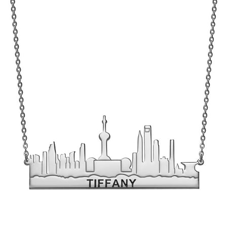 Personalized Cityscape Name Necklace Shanghai Skyline