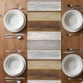 thumbnail image 4 of Table Runner 120 Inches Long for Kitchen Dining, Vintage Brown Wood Dresser Scarf Farmhouse, Dining Table Decorations for Wedding/Parties, Farmhouse Wooden Plank Rustic 13 x 120 In, 4 of 8