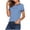 Blue, variant on Women's Striped Crew Neck T-Shirt, Summer Short Sleeve For Women Casual Basic Tee, Women's Army Green, Sizes S-2XL