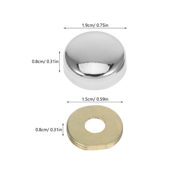 NICEXMAS 1 Set 12 Round Screw Decorative Cap Silver Iron Copper for Furniture Assembly in Modern Design