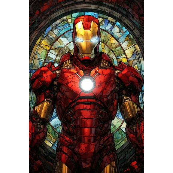 DIY Diamond Art Painting Kits for Adults Full Drill Iron Man Gem Art Kits with Crystal Rhinestone Paint with Diamond for Home Wall Decor(12"x16")