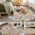 thumbnail image 5 of Summer Slippers Round Area Rug 6Ft Washable Circle Rugs for Bathroom Office, Watercolor Flip Flops Ocean Beach Light Brown Non-Slip Carpet Floor Mats Indoor Outdoor Carpet Runner Aesthetic Home Decor, 5 of 8