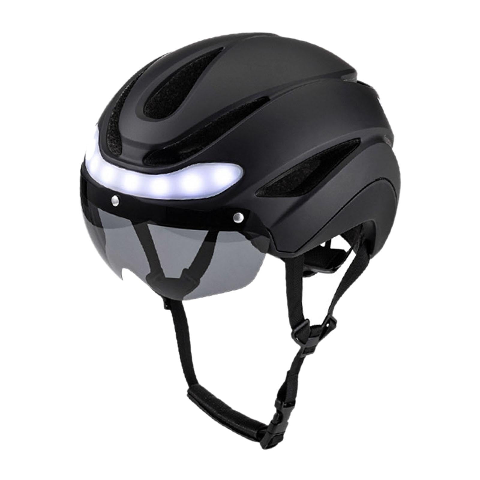 Baoblaze Bike Helmet with Light Shockproof Adjustable Chin Strap Breathable Sports Helmet for Adult for Climbing Biking Inline Skating Black