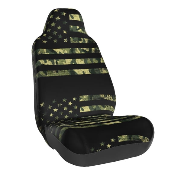 Vsdgher American Flag Camo for Automotive Seat Covers for Cars Trucks and SUVs, Universal Fit Anti-Slip Bucket Seat Protector for Cars,Vehicle Seat Protector for Front Seats