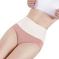 thumbnail image 5 of ShomPort Cotton Panties for Women High Waisted Stretchy Briefs Soft Color Blocked Hipster Underwear, 5 of 6