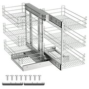 3-Tier Blind Corner Cabinet Pull Out Organizer, 26.8 (L) x 17.9 (W) x 23.6 (H), Soft-Close, 6 Separate Shelves, 108 LBS Capacity, Left & Right Compatible for Kitchen or Bathroom Blind Corner Cabinet