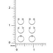 Body Jewelry Womens Stainless Steel 20 Gauge Hoop & Horseshoe Cartilage, Set of 6