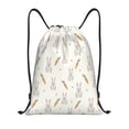 thumbnail image 1 of Xecao Retro Rabbit Pattern Sports Drawstring Backpack - String Swim Gym Bag with Wet Proof Pocket for Women&Men-Medium, 1 of 6