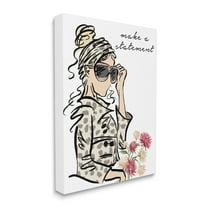 Stupell Industries Make A Statement Expression Fashionista Spring Florals Beauty & Fashion Painting Gallery Wrapped Canvas Print Wall Art, 16 x 20
