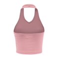 thumbnail image 4 of FashionMille Women's Regular Fit Sleeveless Ribbed Halter Crop Top, 4 of 5