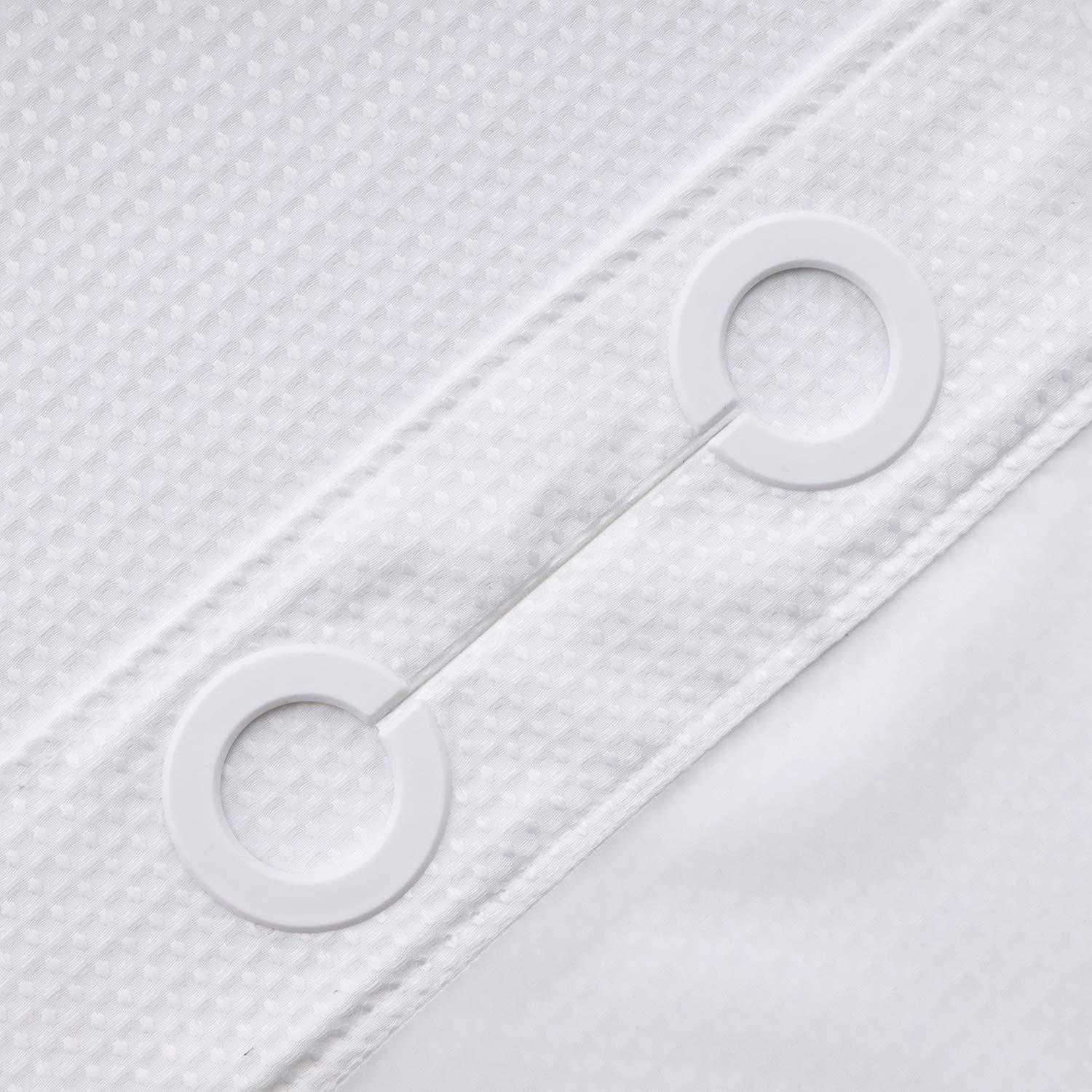 Zrodlmo No Hook Fabric Shower Curtain with Snap Liner, White photo 7