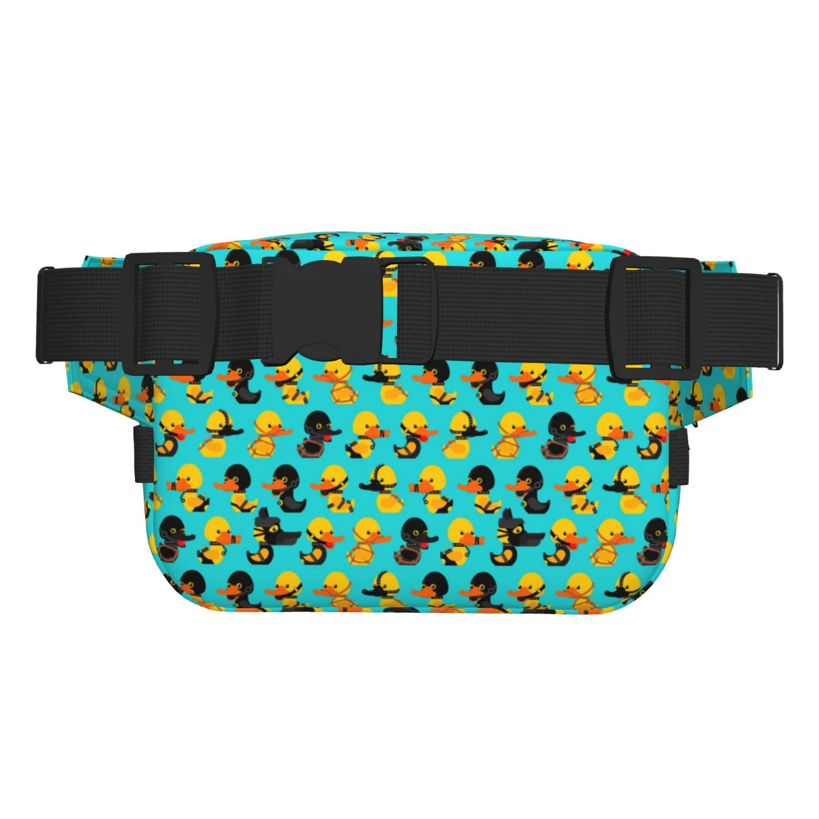 Picia Duck In Black Suit Print Square Double-Layer Waist Bag Mini Adjustable Waist Belt Bag Exercise Running Travel Hiking
