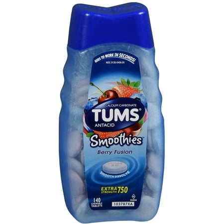 TUMS Smoothies Tablets Berry Fusion 140 Tablets (Pack of 2)