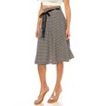 thumbnail image 2 of Women's Elegant Solid A-Line Midi Skirt with High Waist and Satin Tie Belt, 2 of 6