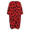 thumbnail image 5 of Leopard Animal Print Red Sleepshirts For Sleeping Travels Loose Sleepdress Pajama Dress Soft Nightdress Sleepwear, 5 of 7