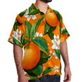 thumbnail image 2 of Tangerine Men's Hawaiian Print Casual Button Down Short Sleeve Summer Beach Shirt - Unisex, 2 of 6