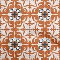 thumbnail image 1 of oneOone Viscose Jersey Orange Fabric Asian Block Floral Quilting Supplies Print Sewing Fabric By The Yard 60 Inch Wide, 1 of 4