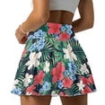 thumbnail image 2 of Xoenoiee Tropical Hibiscus Plumeria Palm Leaves Print Tennis Skirts for Women Pleated Athletic Skort Lightweight Golf Skirts with Shorts Pocket Workout Pickleball, Size S, 2 of 7