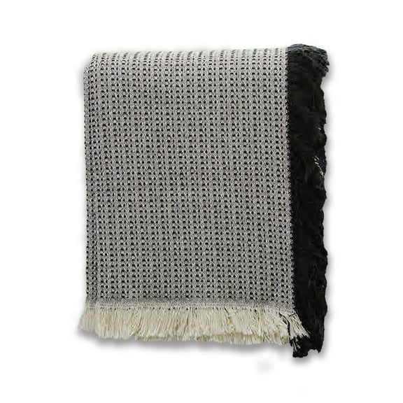 Creative Products Criss Cross Black 46 x 67 Woven Throw