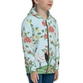 thumbnail image 5 of Picia Chinoiserie Floral Palm Tree for Boys Fashion Full-zip Hoodies & Sweatshirts with Kangaroo Pocket,Zip-up Hooded Sweatshirt for Kid, Moisture Wicking & Breathable-Small, 5 of 6