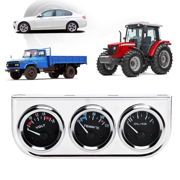 Medidores Para Automóviles De 52 Mm, Medidor De Temperatura Del Agua Claramente Mostrado, Juego De Indicadores Triples Para Camiones, Barcos, Automóviles