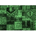 thumbnail image 1 of Ahgly Company Indoor Rectangle Patchwork Emerald Green Transitional Area Rugs, 7' x 10', 1 of 4