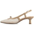 thumbnail image 2 of Journee Womens Padma Sling Back Pointed Toe Kitten Heel Pumps, Widths Available, 2 of 9