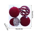 thumbnail image 3 of hulanddfd 4pcs Christmas Velvet Ornaments Balls Set, 3.1" Red Shatterproof Plastic Decoration Balls Xmas Hanging Decor for Xmas Tree and Party Holiday Decor, 3 of 9