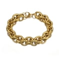 thumbnail image 4 of QQTDFG 11/13/15mm Mens Round Heavy Rolo Chain Link 316L Stainless Steel Bracelet Bangle-Gold-13mm-9.5 inches bracelet, 4 of 7