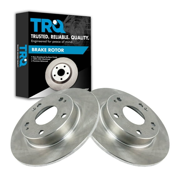 TRQ Rear Brake Rotors Set Solid Fits Select 2016-2023 Honda Civic 2019-2022 Insight