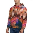 thumbnail image 2 of Bingfone Oil Paintings Of Elephants Men'S Drawstring Hoodie Long Sleeve Pocket Sweatshirts-Large, 2 of 9