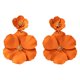 thumbnail image 2 of Pendientes colgantes de flores, pendientes de pétalos florales, pendientes colgantes para vacaciones, mujeres, niñas, joyería del día de San Valentín, Naranja, 2 of 8