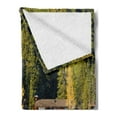 thumbnail image 2 of Lake Tahoe Soft Flannel Fleece Throw Blanket, Carnelian Bay Photography Log Cabin in the Woods Holiday Destination Lakeside, Cozy Plush for Indoor and Outdoor Use, 70" x 90", Multicolor, by Ambesonne, 2 of 5