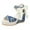 Blue, variant on Lovskoo 2024 Women's Boho Wedge Sandals Open Toe Ankle Strap Summer Platform Bow Lace-Up Beach Sandals Blue