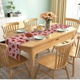 thumbnail image 2 of Linen Strawberry Table Runner Rustic Girl Birthday Party Baby Shower Home Dining Room Kitchen Table Decoration (13" x 108"), 2 of 5